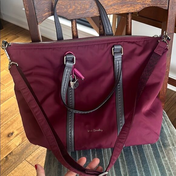Vera Bradley Midtown Tote Burgundy - Picture 6 of 11